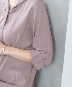 Tiaclasse 【新色追加・洗える】麻調パーカーチュニックブラウス