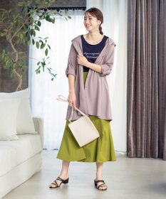 Tiaclasse 【新色追加・洗える】麻調パーカーチュニックブラウス