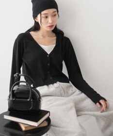 WEGO カラーリブショートカーデ