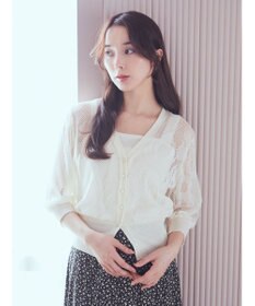 earth music&ecology 花柄シアーカーディガン