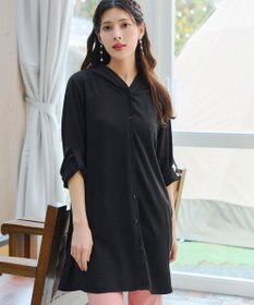 Tiaclasse 【新色追加・洗える】麻調パーカーチュニックブラウス