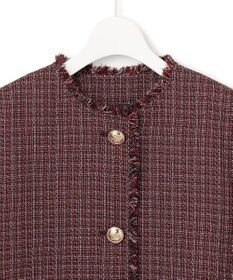 23区 S ツイーディーカラーミックス ノーカラー ジャケット