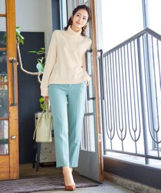 Tiaclasse 【洗える】もっちり柔らかいリブタートルプルオーバーニット