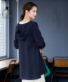 Tiaclasse 【新色追加・洗える】麻調パーカーチュニックブラウス