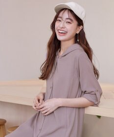 Tiaclasse 【新色追加・洗える】麻調パーカーチュニックブラウス