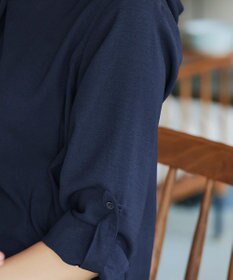 Tiaclasse 【新色追加・洗える】麻調パーカーチュニックブラウス