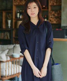 Tiaclasse 【新色追加・洗える】麻調パーカーチュニックブラウス