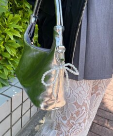 WEGO シンプルパールリボンキーホルダー