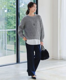 Tiaclasse 【洗える】MIXモールニットプルオーバー