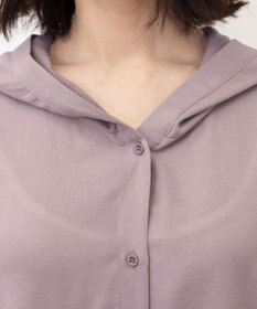 Tiaclasse 【新色追加・洗える】麻調パーカーチュニックブラウス