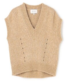 BEIGE， PEARL / ラメアルパカ ニットベスト