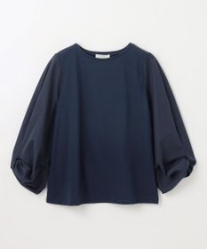 ANY 【洗濯機可/UVケア/アンチピリング】布帛ねじり袖コンビプルオーバー