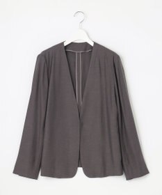 自由区 【XSサイズ～/洗える/セット可】キュプラリネンシャンタン ノーカラージャケット