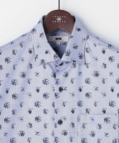 JOSEPH ABBOUD 【ジャージー素材・ストレッチ・イージーケア】コンパクトジャージープリント シャツ