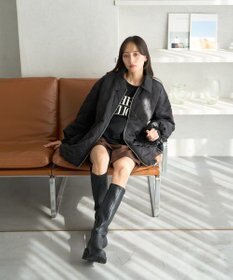 earth music&ecology 【WEB限定】ダブルステッチキルティングコート