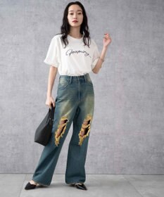 WEGO ヴィンテージウォッシュダメージデニムパンツ