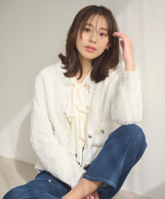 Feroux 【洗える】ミックスヤーンニット ジャケット