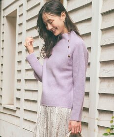 ANY SIS 【洗える】ボトルネックボタンポイントAir ニット