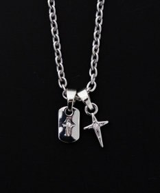 WEGO Mラインストーンダブルモチーフネックレス