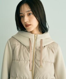 YECCA VECCA 中綿×カットボンディングZIPフーディー