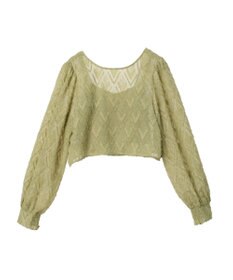 earth music&ecology ＳＥＴ２点カットジャカードカーディガン＋ビスチェ