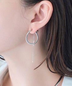 Phoebe 【金属アレルギー対応】2wayウェーブラインフープイヤリング　シルバー/ニッケルフリー