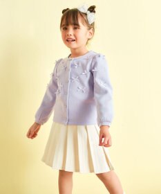 ANY KIDS スナップボタン リボンカーディガン