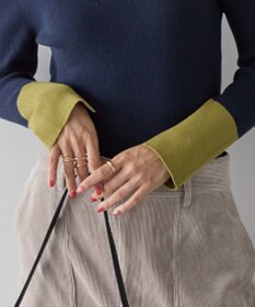 AMERICAN HOLIC バイパチリブモックネックニットプルオーバー