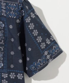 JOSEPH ABBOUD 【キングサイズ・サスティナブル素材】コットンリヨセルリネンバンダナプリント シャツ