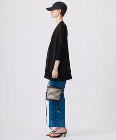 ICB 【洗える】 ヘリンボーンエンブロイダリー ワイドストレートパンツ