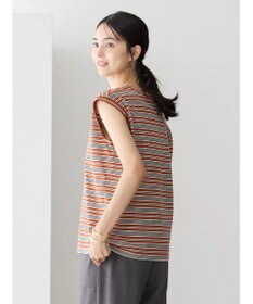 AMERICAN HOLIC マルチボーダーノースリーブカットプルオーバー