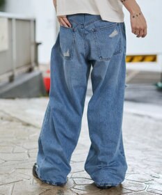WEGO エクストラバギーダメージデニムパンツ