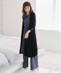 Tiaclasse 【洗える】ボタン付きロングリブカーディガン