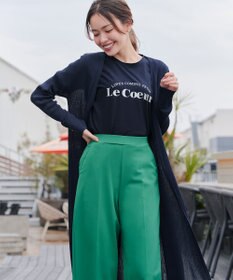 Tiaclasse 【洗える】ボタン付きロングリブカーディガン