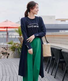 Tiaclasse 【洗える】ボタン付きロングリブカーディガン