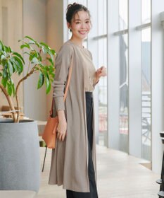 Tiaclasse 【洗える】ボタン付きロングリブカーディガン