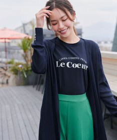 Tiaclasse 【洗える】ボタン付きロングリブカーディガン