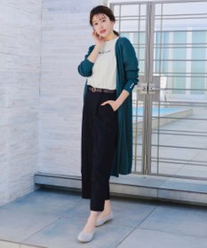 Tiaclasse 【洗える】ボタン付きロングリブカーディガン