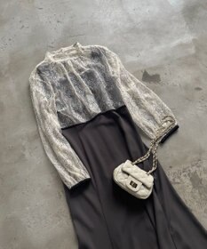 Feroux 【2WAY・セットアイテム】レースブラウス×ジャンパースカートセット