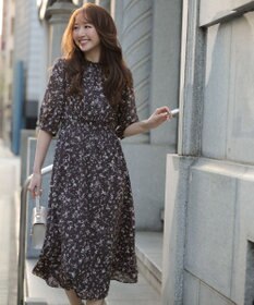 ANY SIS シアーシャーリング ワンピース スレート系