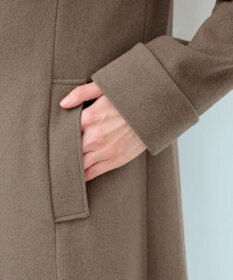 Tiaclasse 【ウール混】ノーカラーバックリボンウールコート