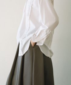 #Newans 【洗濯機可能/シワになりにくい】パネルフリルシャツ