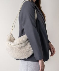 INTER-CHAUSSURES 【ANDREA CARDONE】レザーストラップボアショルダーバッグ