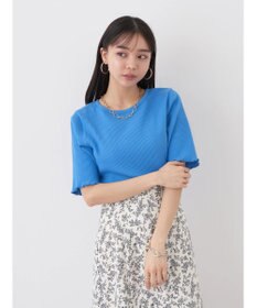 earth music&ecology ドットボタン５分袖リブプルオーバー