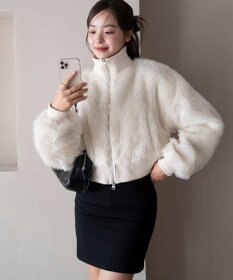 WEGO 【25年秋冬新作】フェイクファーショートブルゾン