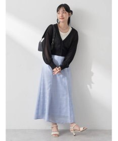 earth music&ecology シアーラメＶネックカーディガン