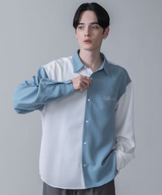 WEGO 【しわになりにくい】ドライポリカラーブロックシャツ（LS）