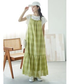 earth music&ecology マドラスチェックキャミワンピース