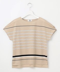 J.PRESS LADIES L パネルボーダー フレンチスリーブ カットソー