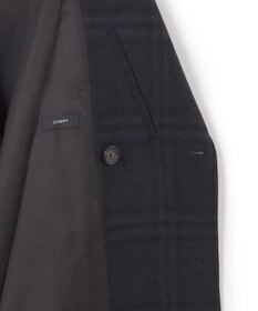 JOSEPH HOMME PLAID MELTON COAT